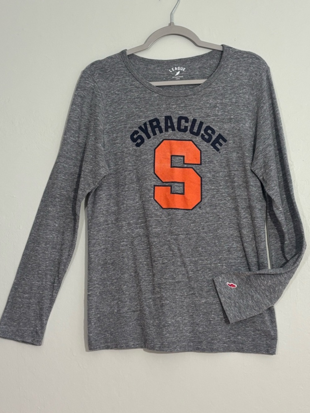 *League Syracuse heather gray long sleeve tee XL